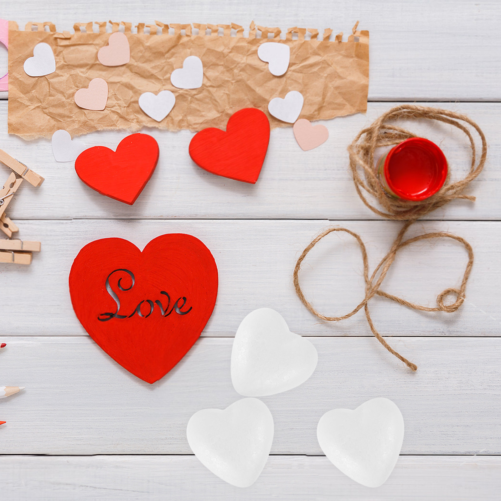 Wedding Supply Decor - 50개입 하트 모양 폼 장식, 매끄러운
