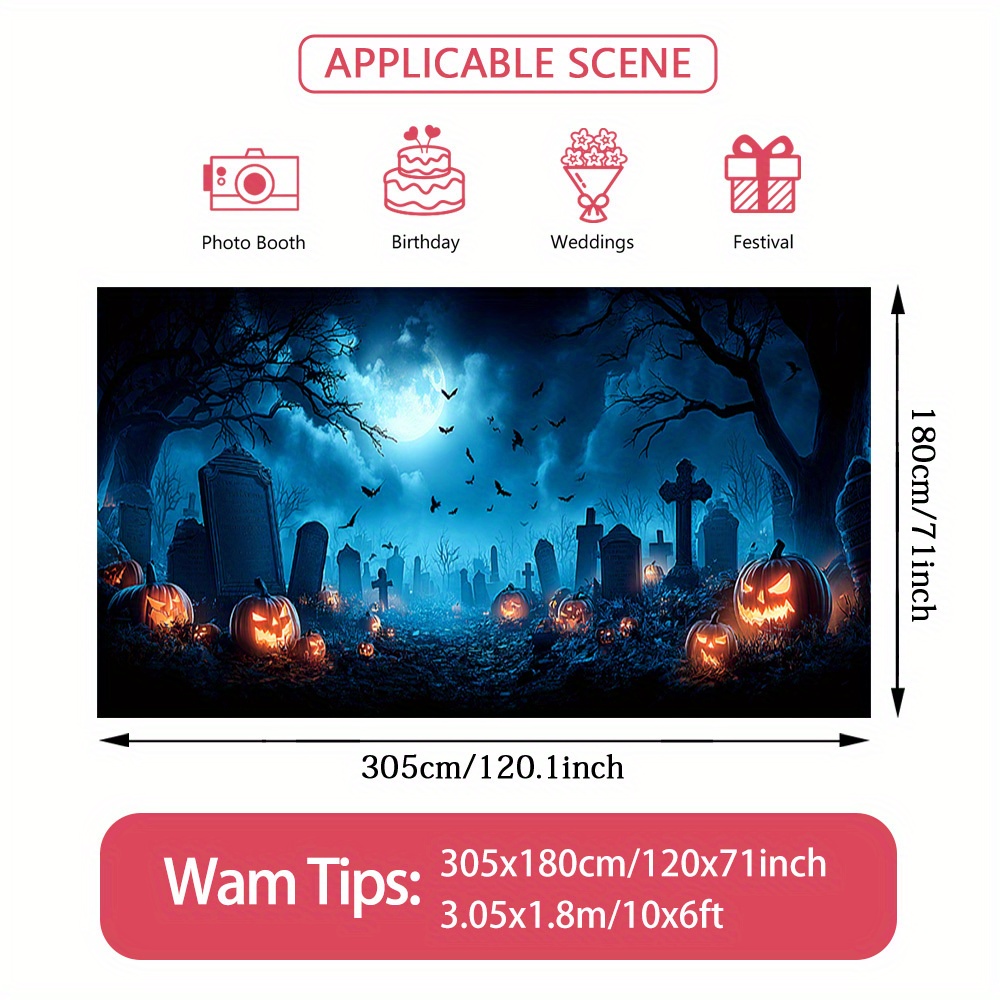폴리에스터 차고 문 커버 1개 - 2D 평면 할로윈 달 - Wedding Power Supply 리뷰 및 가격