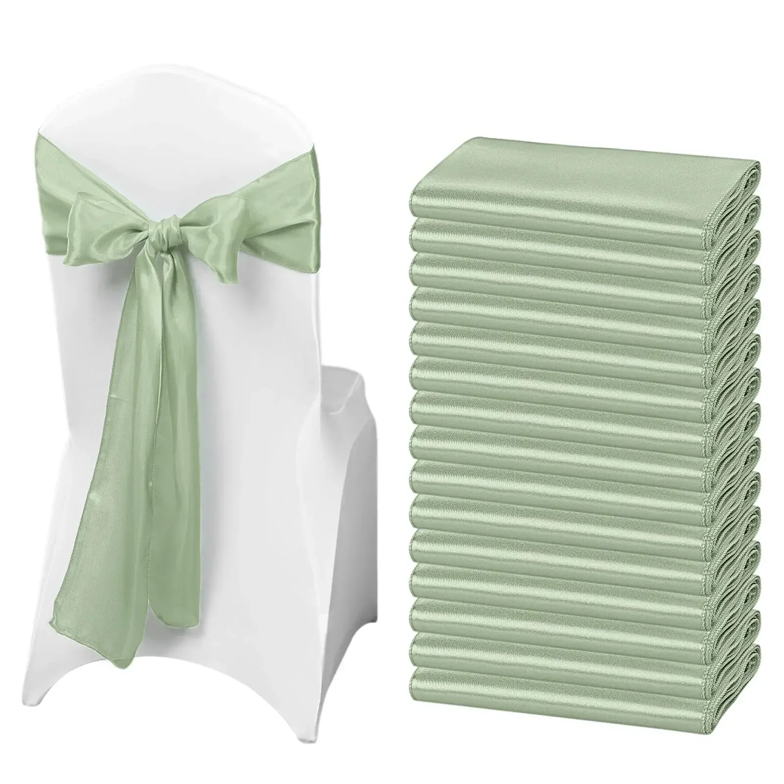 도매 10개/50개 세트, 새틴 소재 의자 장식 리본, - Wedding Supply Wholesale 리뷰 및 가격