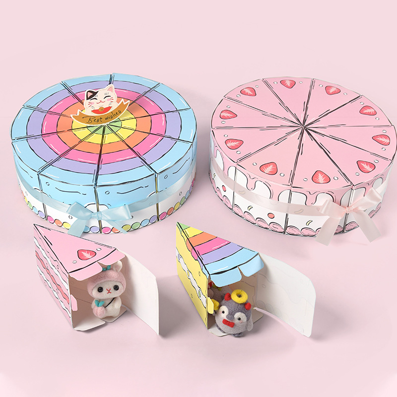 삼각형 케이크 모양 종이 선물 상자 창의적인 캔디 쿠키 - Wedding Supply Decor 리뷰 및 가격